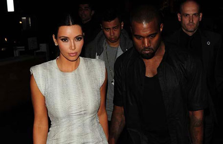 Kanye West and Kim Kardashian (BANG)