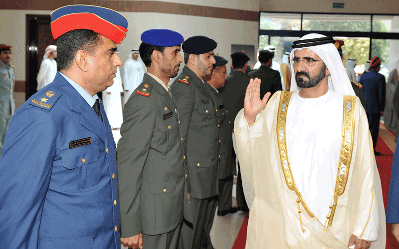Sheikh Mohammed patronizes the graduation ceremony of the 21st batch of Command and Staff Officers at the Joint Command and Staff College in Abu Dhabi (Wam)