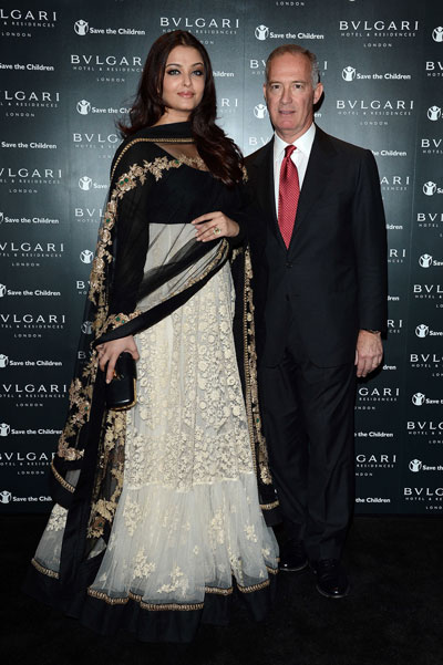Aishwarya Rai Bachchan was a special guest at the opening of the Bvlgari Hotel and Residences in London on June 12. She chose to wear Indian designer Sabyasachi Mukherjee's outfit for the event.(SUPPLIED)
