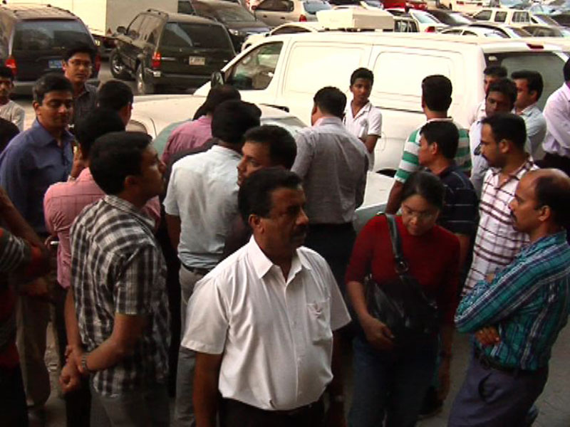 Some of the affected residents of the 17-storey residential tower in Al Nahda area of Sharjah.