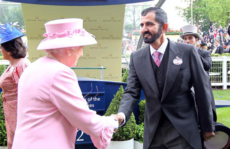 Sheikh Mohammed with Queen Elizabeth II.