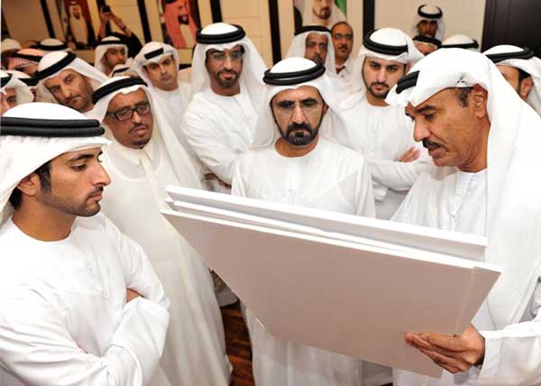 Sheikh Mohammed bin Rashid is briefed about the landmark project (Wam)