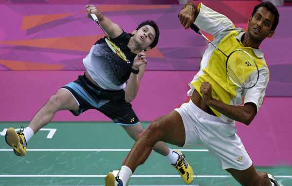 Lanka's Niluka Karunaratne and India’s Kashyap (AP)
