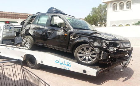 The car in which Prince Al Waleed was at the time of the accident. (Twitter)