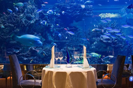 The Al Mahara restaurant at the Burj Al Arab hotel in Dubai was named one of the top hotel restaurants in the world. (AFP)