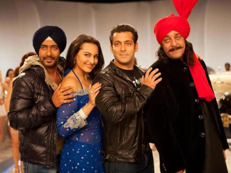Salman Khan in an item song in 'Son Of Sardaar' featuring Ajay Devgn, Sonakshi Sinha and Sanjay Dutt. (SUPPLIED)