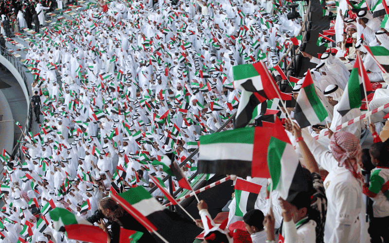 A file picture of Emirati residents celebrating National Day in Abu Dhabi. This year work resumes on Sunday, December 7, 2014.
