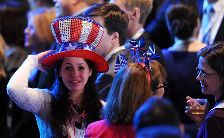Supporters of US Presidential candidate Mitt Romney gather on election night November 6, 2012 in Boston, Massachusetts. (AFP)
