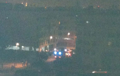 A picture of the fire as seen from a neigbouring high-rise. (SUPPLIED)