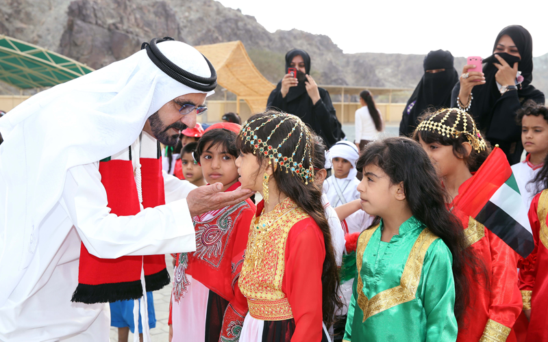 Sheikh Mohammed visits a number of schools in Emirates of Fujairah and Ras Al Khaimah (Wam)