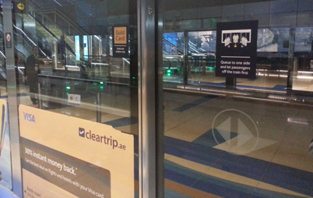 The notice on Dubai Metro telling people how to queue. (SUPPLIED)