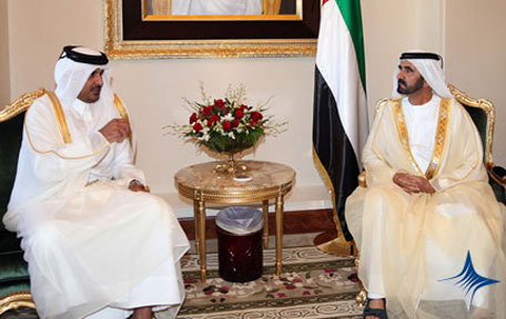 Mohammed bin Rashid receives Qatar's Crown Prince. (SUPPLIED)