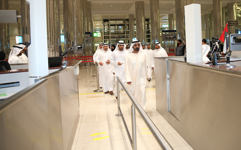 Sheikh Mohammed inspects the new Emirates’ Airbus A380 “Concourse 3” at Dubai International Airport (Wam)