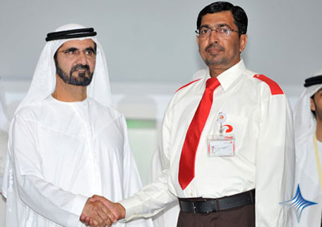 Mohammed bin Rashid honours a taxi driver - archive (SUPPLIED)