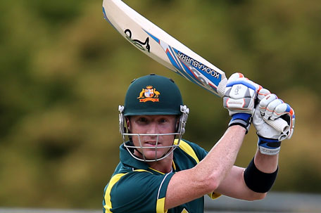 Brad Haddin of Australia plays a shot during the second one-day international against Sri Lanka in Adelaide on January 13, 2013. (REUTERS)