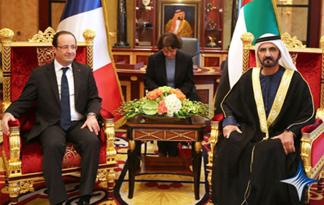 Mohammed receives Francois Hollande. (SUPPLIED)