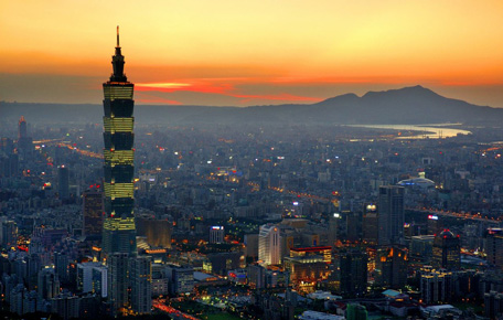 Taipei 101 in Taiwan is currently the tallest commercial tower in the world. Copyright: Daniel Shih