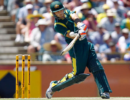 Australia's Glenn Maxwell sold for $1m and the IPL6 auction. He is seen here playing a shot against the West Indies during their one day international cricket match in Perth, Australia, Friday, Feb. 1, 2013. (AP)