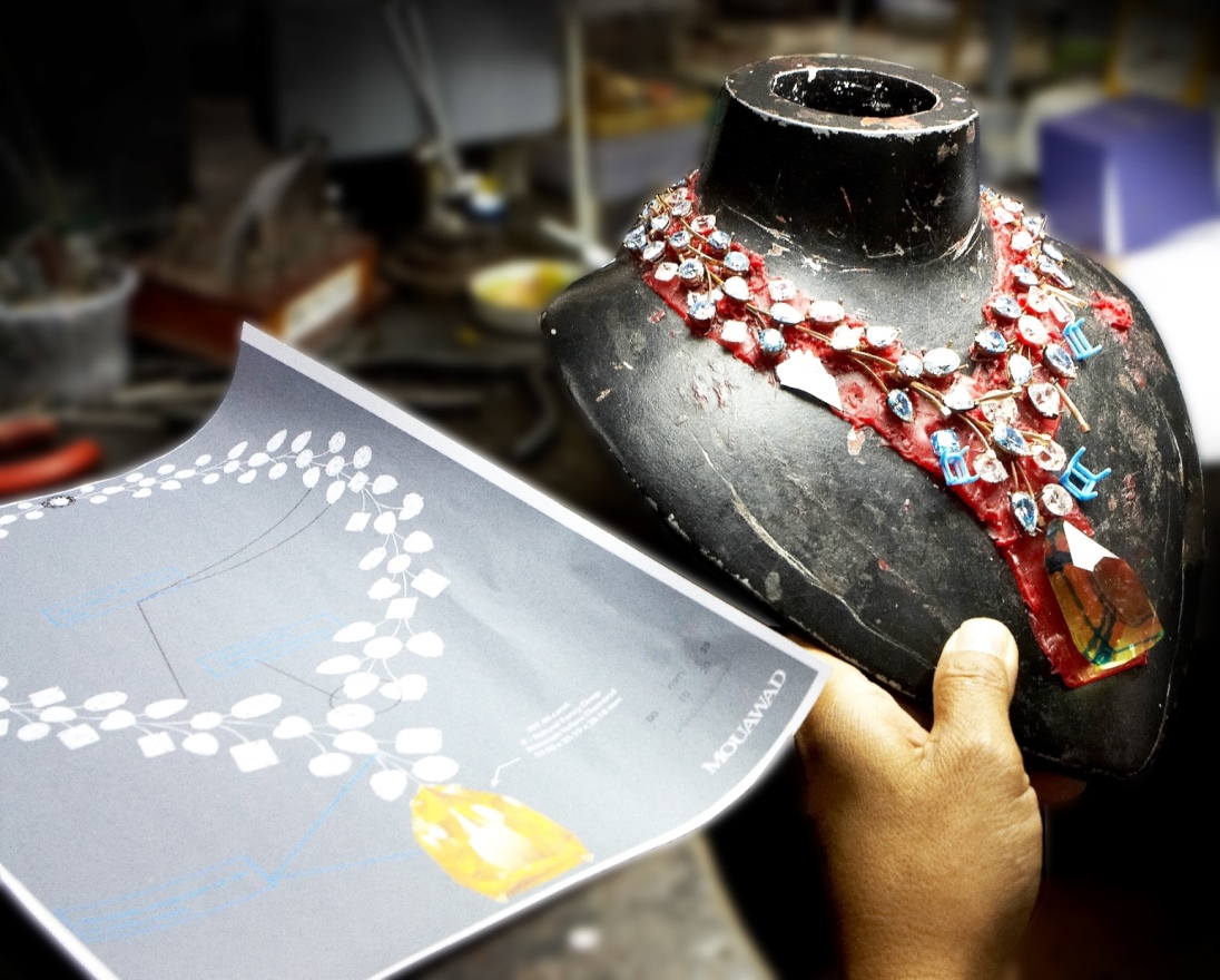 The making of the Mouawad L'Incomparable Diamond Necklace. (SUPPLIED)