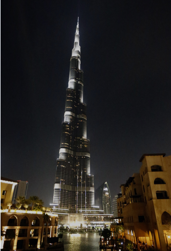 The lights on the Burj Khalifa tower are seen moments before being switched off for an hour in Downtown Dubai, on March 23, 2013, as iconic landmarks and skylines are plunged into darkness as the "Earth Hour" switch-off of lights around the world got under way to raise awareness of climate change.  (AFP)