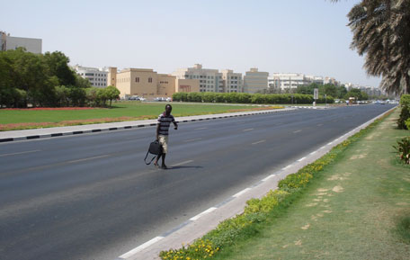 Crossing the road at undesignated areas is punishable by a fine in Dubai. (Supplied)