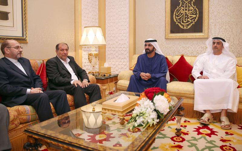 His Highness Sheikh Mohammed bin Rashid Al Maktoum receives the Iranian Minister of Interior Mostafa Mohammad Najjar (Wam)