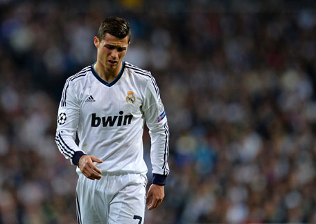 A dejected Cristiano Ronaldo of Real Madrid during the UEFA Champions League semifinal second leg against Borussia Dortmund at Estadio Santiago Bernabeu on April 30, 2013 in Madrid, Spain. (GETTY)