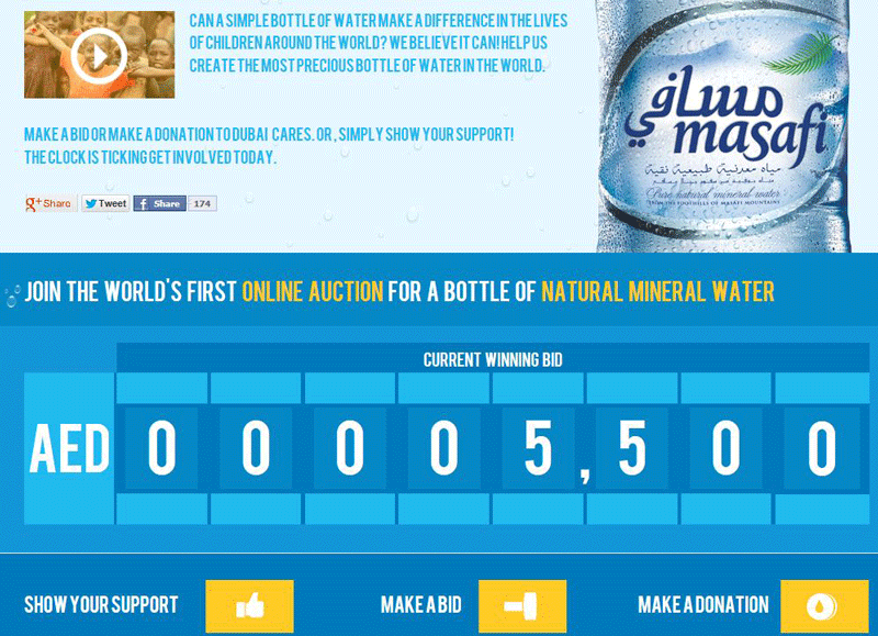 World’s most precious water bottle in Dubai Bids cross Dh5,500 News