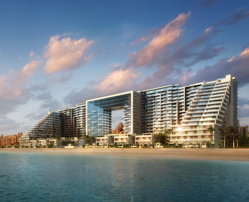 An artist's impression of Skai Holdings' $1 billion hotel and furnished residences project coming up on the Palm Jumeirah (SUPPLIED)