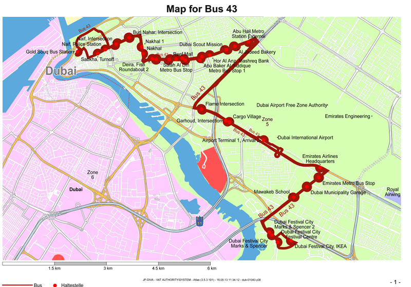 The new route of Bus No.43 from Saturday June 1.