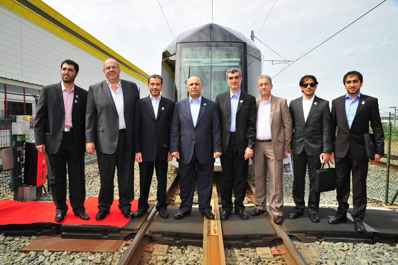 RTA officials at the test run of Al Sufouh Tram (SUPPLIED)