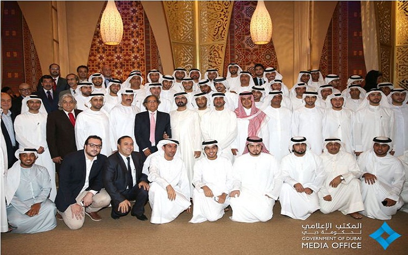 Sheikh Mohammed with media personalities (Supplied)