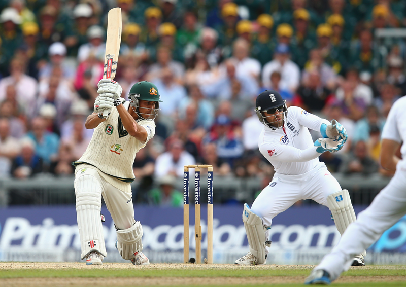 Usman Khawaja of Australia bats during day four of the 3rd Investec Ashes Test match between England and Australia at Emirates Old Trafford Cricket Ground on August 4, 2013 in Manchester, England.  (Getty Images)