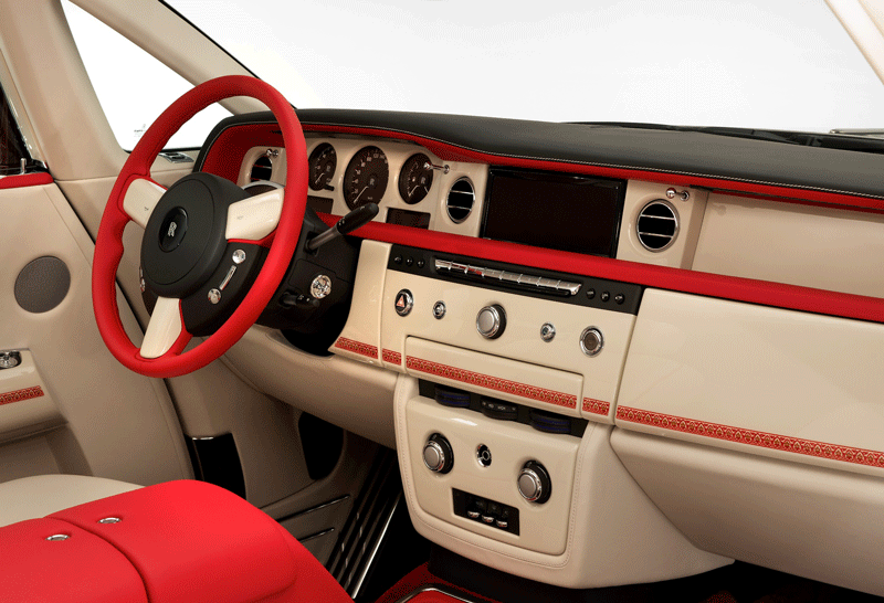 Dashboard of the Rolls Royce Phantom Coupe Ruby Edition.