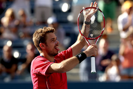 Stanislas Wawrinka of Switzerland celebrates match point during his men's singles quarter-final against Andy Murray of Great Britain on Day Eleven of the 2013 US Open at USTA Billie Jean King National Tennis Center on September 5, 2013 in New York City. (GETTY)