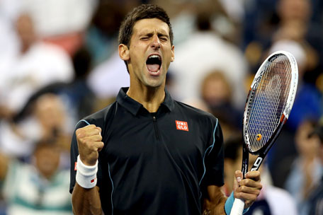 Novak Djokovic of Serbia celebrates victory during his men's singles quarter-final against Mikhail Youzhny of Russia on Day 11 of the 2013 US Open at USTA Billie Jean King National Tennis Center on September 5, 2013 in New York City. (GETTY)