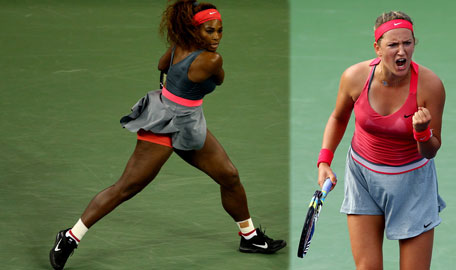 Combo of Serena Williams (left) and Victoria Azarenka who are on course for a title showdown. (GETTY)