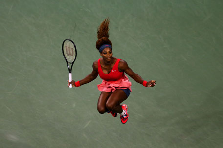 Serena Williams celebrates winning her women's singles final against Victoria Azarenka on Day 14 of the 2013 US Open at the USTA Billie Jean King National Tennis Center on September 8, 2013 in New York City. (GETTY)