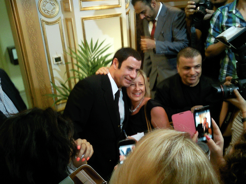 Hollywood actor John Travolta in Dubai on Monday.