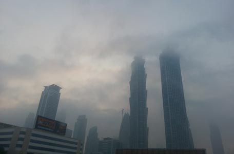 Dubai woke up to heavy fog this morning. (Majorie Van Leijen)