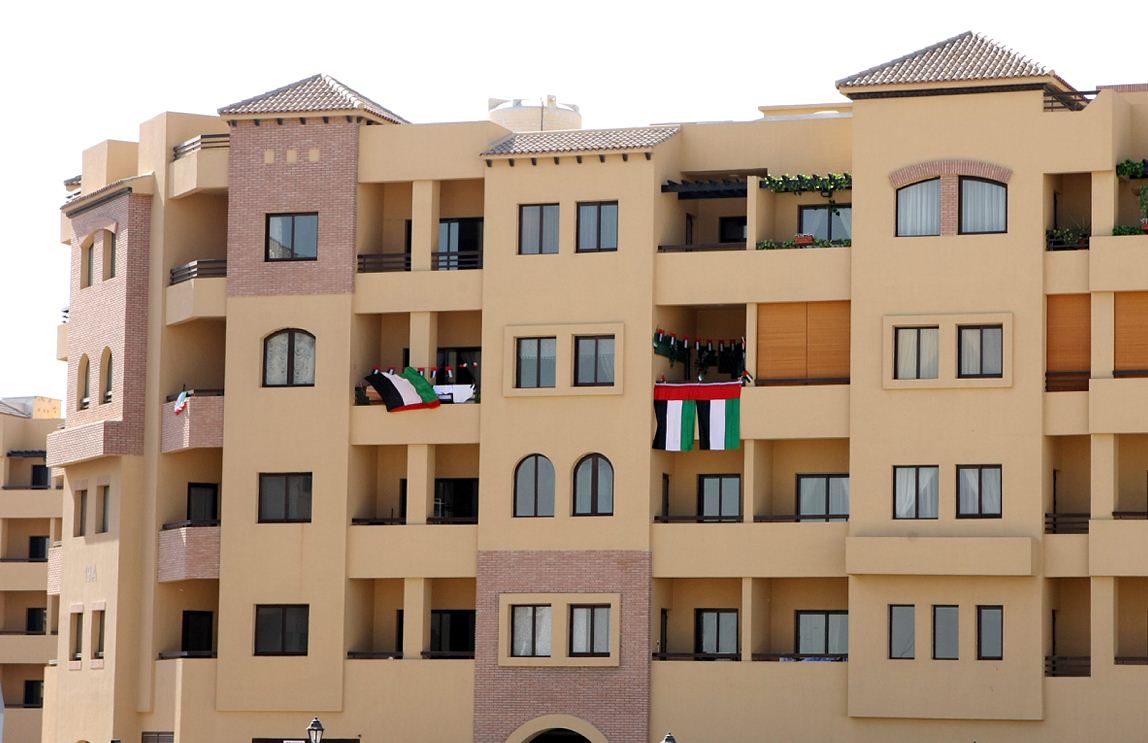 Houses in Mirdif decorated with the UAE national flag. (Ashok Verma)