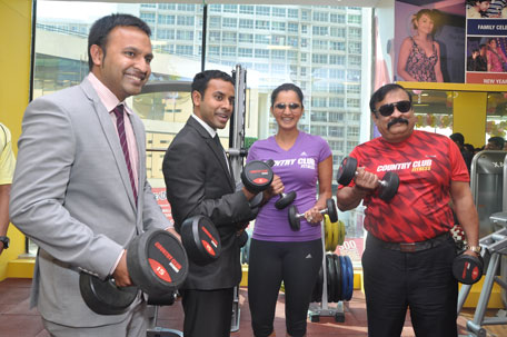 Siddharth Reddy, Rajeev Reddy, Chairman, Country Club Group, Sania Mirza and Varun Reddy at the launch. (SUPPLIED)