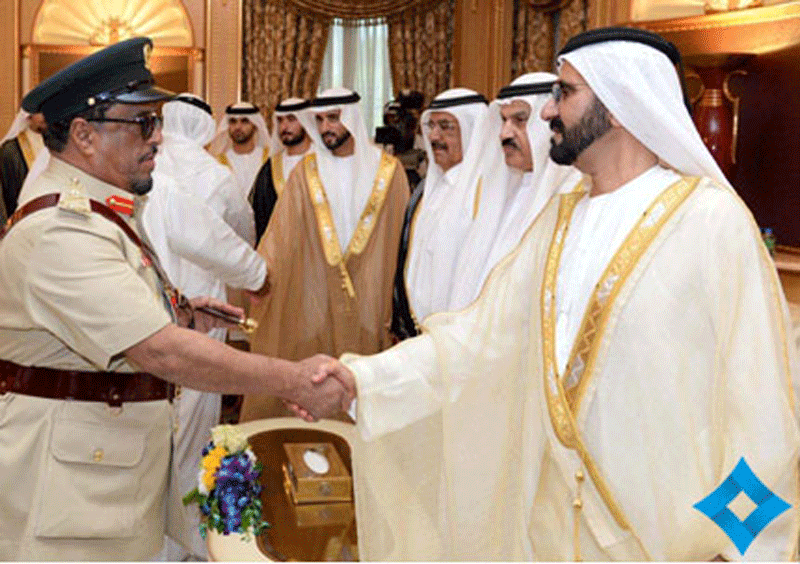 Sheikh Mohammed receives Eid Al Adha wishes from Dubai Police chief Dhahi Khalfan.