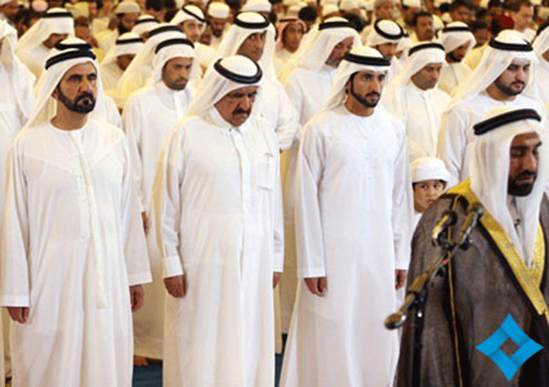 Sheikh Mohammed bin Rashid, Sheikh Hamdan bin Mohammed, Sheikh Hamdan bin Rashid and Sheikh Maktoum offer Eid Al Adha prayers on Tuesday.