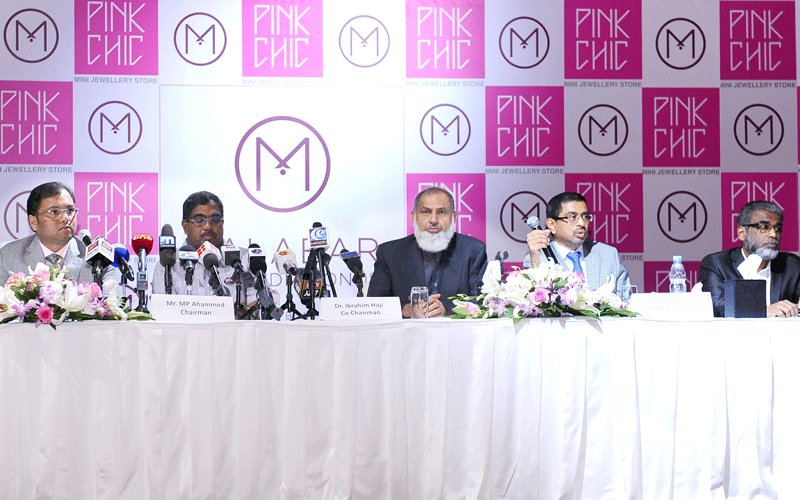 Malabar Gold and Diamonds Group executives announcing the 'Pink Chic' chain of mini jewellery stores at a press conference in Dubai recently.