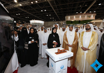 His Highness Sheikh Mohammed bin Rashid Al Maktoum, Vice President and Prime Minister of the UAE and Ruler of Dubai, at Gitex Technology Week 2013.