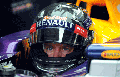 Red Bull driver Sebastian Vettel of Germany looks on after the third practice session at The Buddh International circuit in Greater Noida, on the outskirts of New Delhi on October 26, 2013, ahead of the Formula One Indian Grand Prix 2013. The Formula One Indian Grand Prix 2013 takes place on October 27.  (AFP)