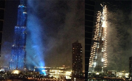 Burj Khalifa fireworks after the declaration of Expo2020 bid. Images contributed by Emirates 24|7 Reader Himani Bhadra