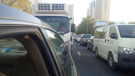 Heavy traffic in Bur Dubai. (Bindu Suresh Rai)