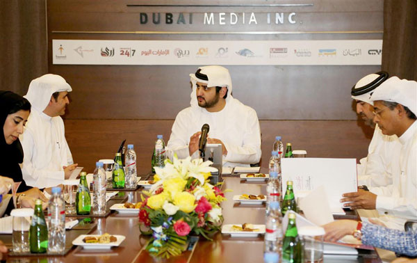 Sheikh Maktoum bin Mohammed bin Rashid Al Maktoum chairs meeting of the Board of Directors of Dubai Media Incorporated. (Wam)